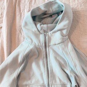 light blue scuba lululemon crop zip hoodie blue pastel